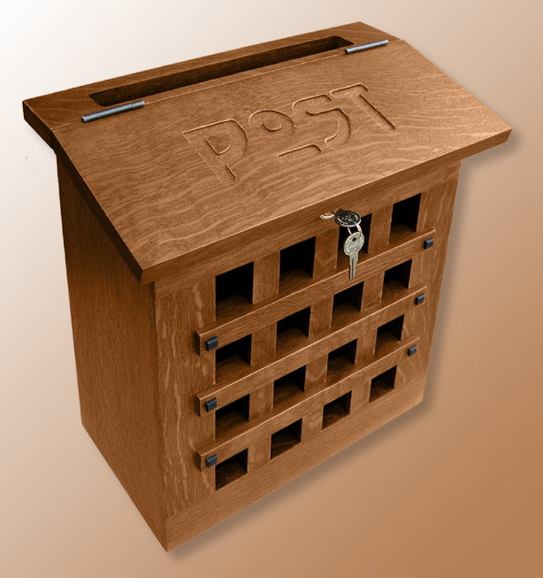 tall vented wood mailbox craftsman locking with ebony plugs