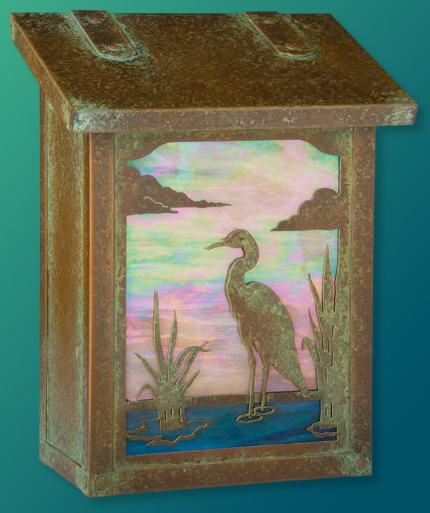 Blue heron mailbox